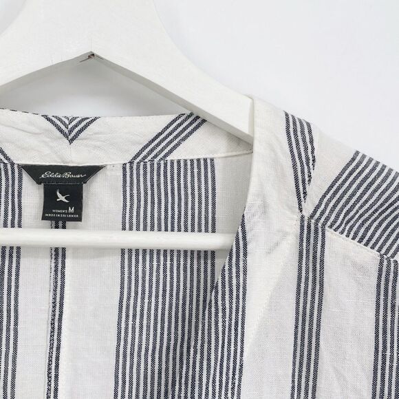 Eddie Bauer Women's Beach Light Linen‎ Tie-Front Top M - Picture 3 of 4